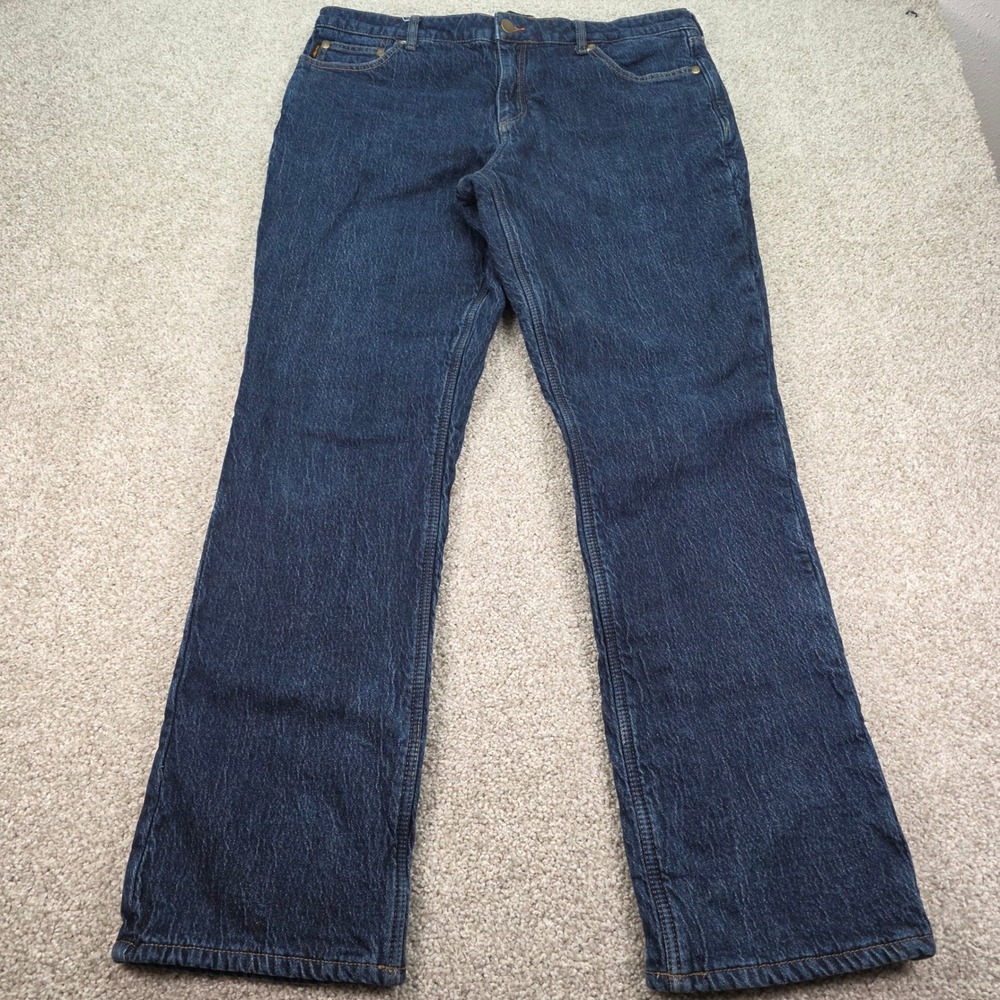 Realtree‎ Mens Flannel Lined Denim Jeans Dark Wash Straight Leg 38x34 RN134701